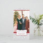 Weihnachtskreise - Rotes Silber Feiertagskarte (Stehend Vorderseite)