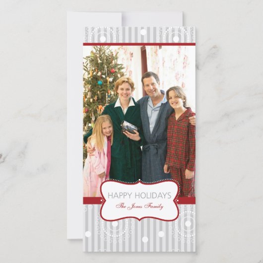 Weihnachtskreise - Rotes Silber Feiertagskarte (Vorderseite)