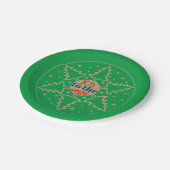 Weihnachtskreislauf der Bäume Grün Pappteller (Schrägansicht)