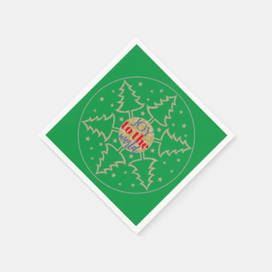 Weihnachtskreislauf grüner Bäume Serviette (Ecke)