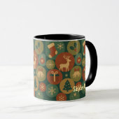 Weihnachtskreismuster Tasse (VorderseiteRechts)