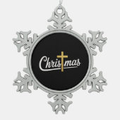 Weihnachtskreuz Familie Matching Jesus Geschenk Id Schneeflocken Zinn-Ornament (Vorderseite)