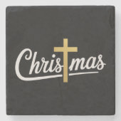 Weihnachtskreuz Familie Matching Jesus Geschenk Id Steinuntersetzer (Vorderseite)