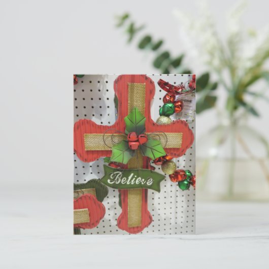 Weihnachtskreuz Feiertagspostkarte (Stehend Vorderseite)