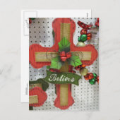 Weihnachtskreuz Feiertagspostkarte (Vorne/Hinten)