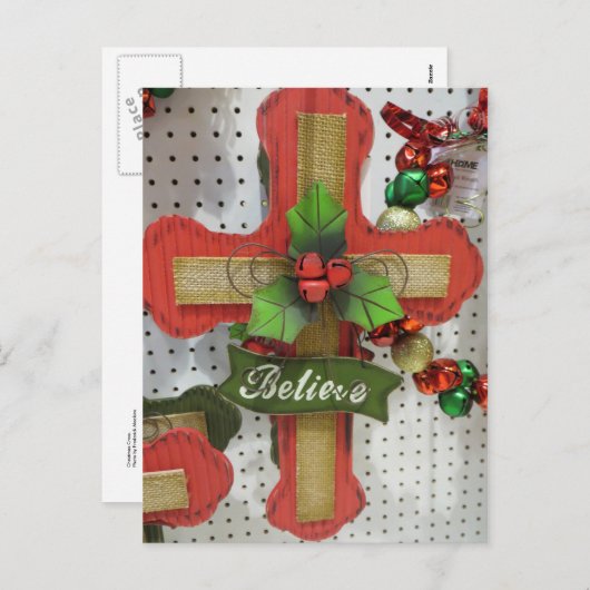 Weihnachtskreuz Feiertagspostkarte (Vorne/Hinten)