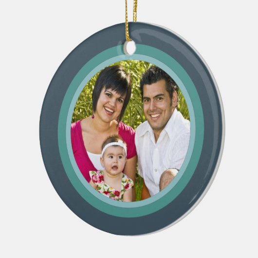 Weihnachtskreuz Foto Keramikornament (Links)