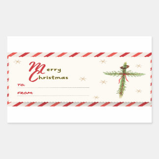 Weihnachtskreuz Rechteckiger Aufkleber