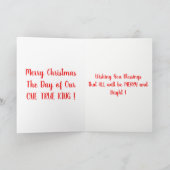 Weihnachtskreuz Rote Seide Frohe Weihnachten (Innenseite)