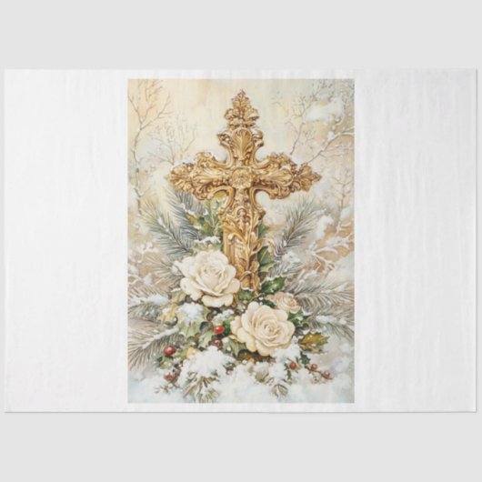 Weihnachtskreuz Seidenpapier (Vorderseite)