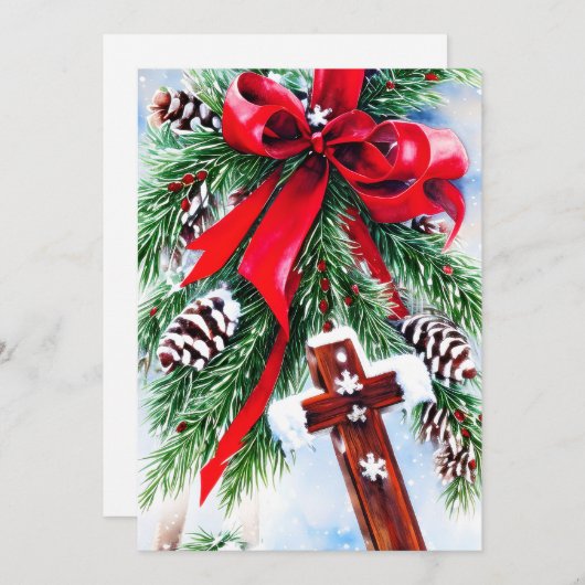 Weihnachtskreuz und Bugbudget Feiertagskarte (Vorne/Hinten)