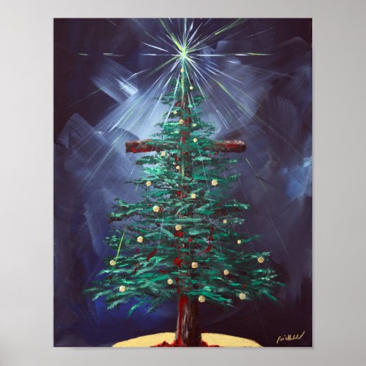 Weihnachtskreuz (Weihnachtsbaum) Poster (Vorne)