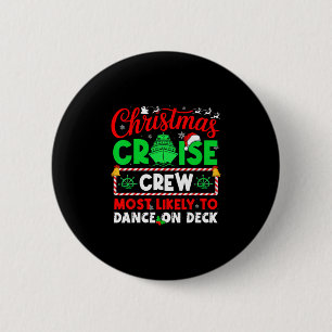 Weihnachtskreuzfahrt-Besatzung tanzt am wahrschein Button