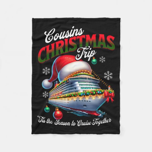 Weihnachtskreuzfahrtschiff passende Cousins Reise Fleecedecke (Vorderseite)