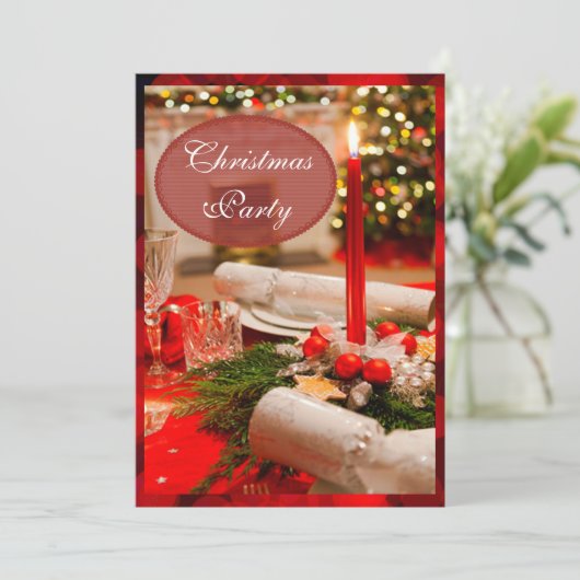 Weihnachtskricker & -Kerzen Einladung (Stehend Vorderseite)