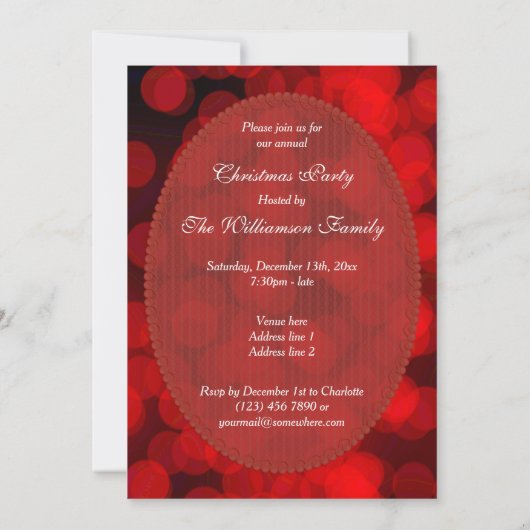 Weihnachtskricker & -Kerzen Einladung (Rückseite)