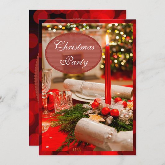 Weihnachtskricker & -Kerzen Einladung (Vorne/Hinten)