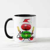 Weihnachtskricket-Player-Cartoon Tasse (Links)