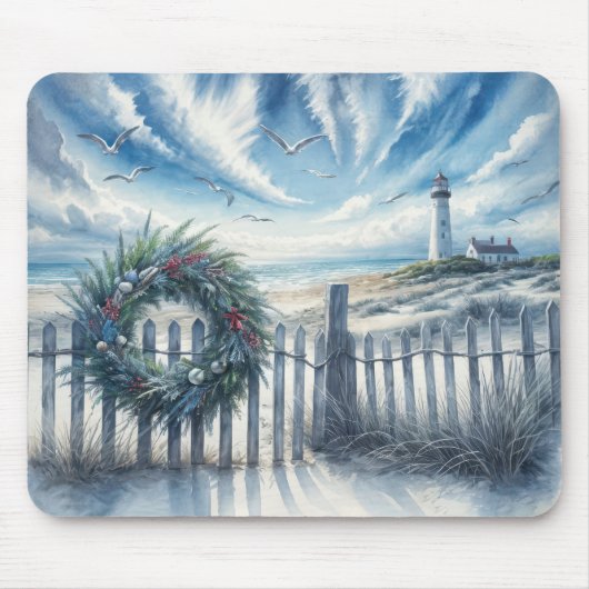 Weihnachtskrieg auf einem Beachzaun Mousepad (Vorne)