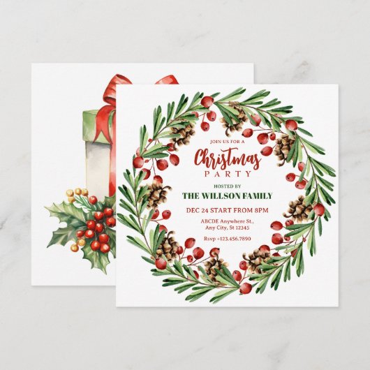 Weihnachtskrieg Einladung (Vorne/Hinten)