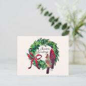 Weihnachtskrieg mit Kardinälen Gruß Postkarte (Stehend Vorderseite)