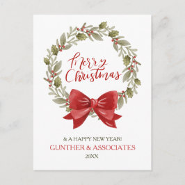 Weihnachtskrieg mit Red Bow Corporate Gruß Feiertagspostkarte