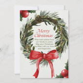 Weihnachtskrieg mit Red Bow Holiday Card Design Einladung (Vorderseite)