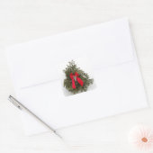 Weihnachtskrieg mit Red Bow Quadratischer Aufkleber (Umschlag)