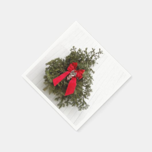 Weihnachtskrieg mit Red Bow Serviette (Ecke)