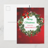 Weihnachtskrieg mit roten Schneeflocken Postkarte (Vorne/Hinten)