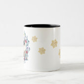 Weihnachtskrieg mit schönem katzenwinterurlaub zweifarbige tasse (Mittel)