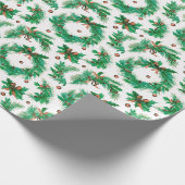 Weihnachtskriege Berries Bows Moderne Weihnachten Geschenkpapier (Ecke)
