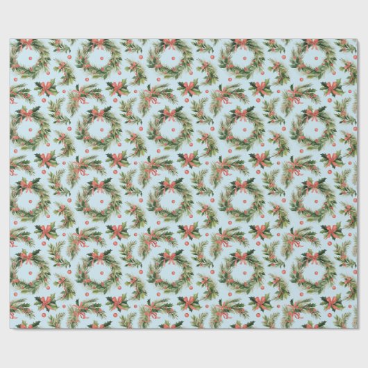 Weihnachtskriege Berries Bows Moderne Weihnachten Geschenkpapier (Flach)