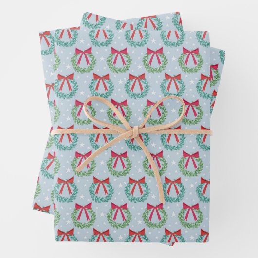 Weihnachtskriege mit Bows Retro Inspiriert Geschenkpapier Set (Beispiel)