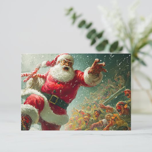 Weihnachtskriegszone Flache Grußkarte Karte (Stehend Vorderseite)