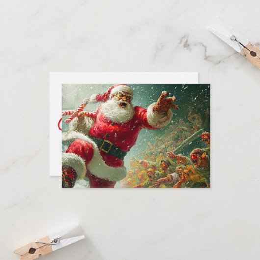 Weihnachtskriegszone Flache Grußkarte Karte (Vorderseite/Rückseite Beispiel)