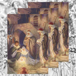 Weihnachtskrippe, 3 Hirten und Jesus Geschenkpapier Set<br><div class="desc">Vintage Illustration Weihnachtsfeiertag religiöses Bild mit einer klassischen Krippe. Eine Christliche religiöse Familienszene mit Maria,  Joseph,  dem Säugling Jesus Christus in der Leitung und den drei weisen Männern in Bethlehem. Die drei Hirten und Jesus.</div>