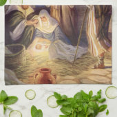 Weihnachtskrippe, 3 Hirten und Jesus Geschirrtuch (Gefaltet)