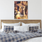 Weihnachtskrippe, 3 Hirten und Jesus Leinwanddruck (Insitu (Schlafzimmer))