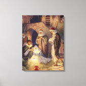 Weihnachtskrippe, 3 Hirten und Jesus Leinwanddruck (Vorderseite)
