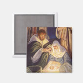 Weihnachtskrippe, 3 Hirten und Jesus Magnet (Vorderseite/Rückseite)