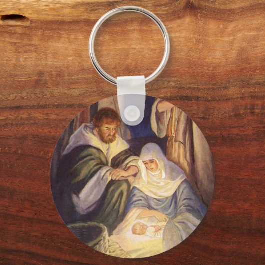 Weihnachtskrippe, 3 Hirten und Jesus Schlüsselanhänger (Rückseite)