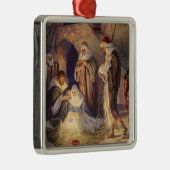 Weihnachtskrippe, 3 Hirten und Jesus Silbernes Ornament (Rechts)