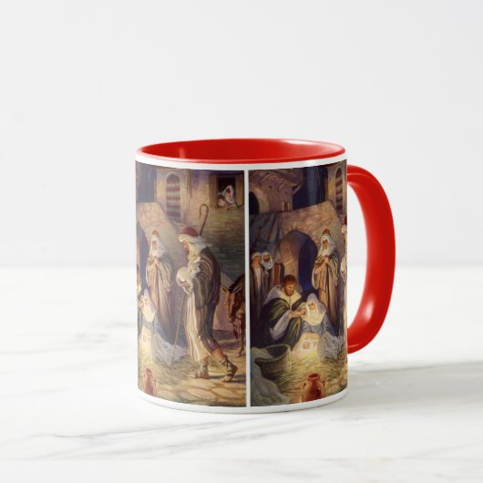 Weihnachtskrippe, 3 Hirten und Jesus Tasse (VorderseiteRechts)