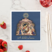 Weihnachtskrippe Adoration des Säuglings Jesus Nap Serviette (Beispiel)