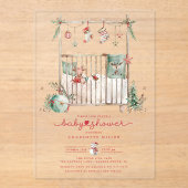 Weihnachtskrippe Akrylic Baby Dusche einladen Acryleinladungen (Vorderseite)