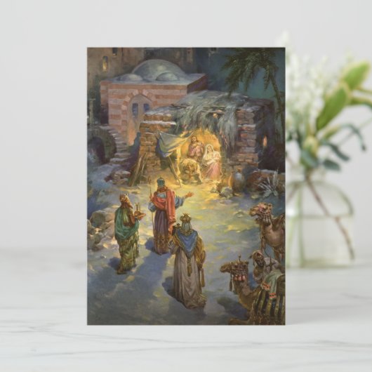 Weihnachtskrippe aus Weihnachten mit Besuch Magi (Stehend Vorderseite)