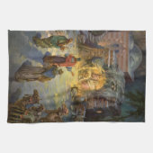 Weihnachtskrippe aus Weihnachten mit Besuch Magi Geschirrtuch (Horizontal)