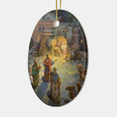 Weihnachtskrippe aus Weihnachten mit Besuch Magi Keramik Ornament (Links)