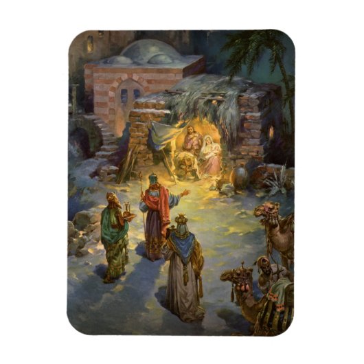 Weihnachtskrippe aus Weihnachten mit Besuch Magi Magnet (Vertikal)